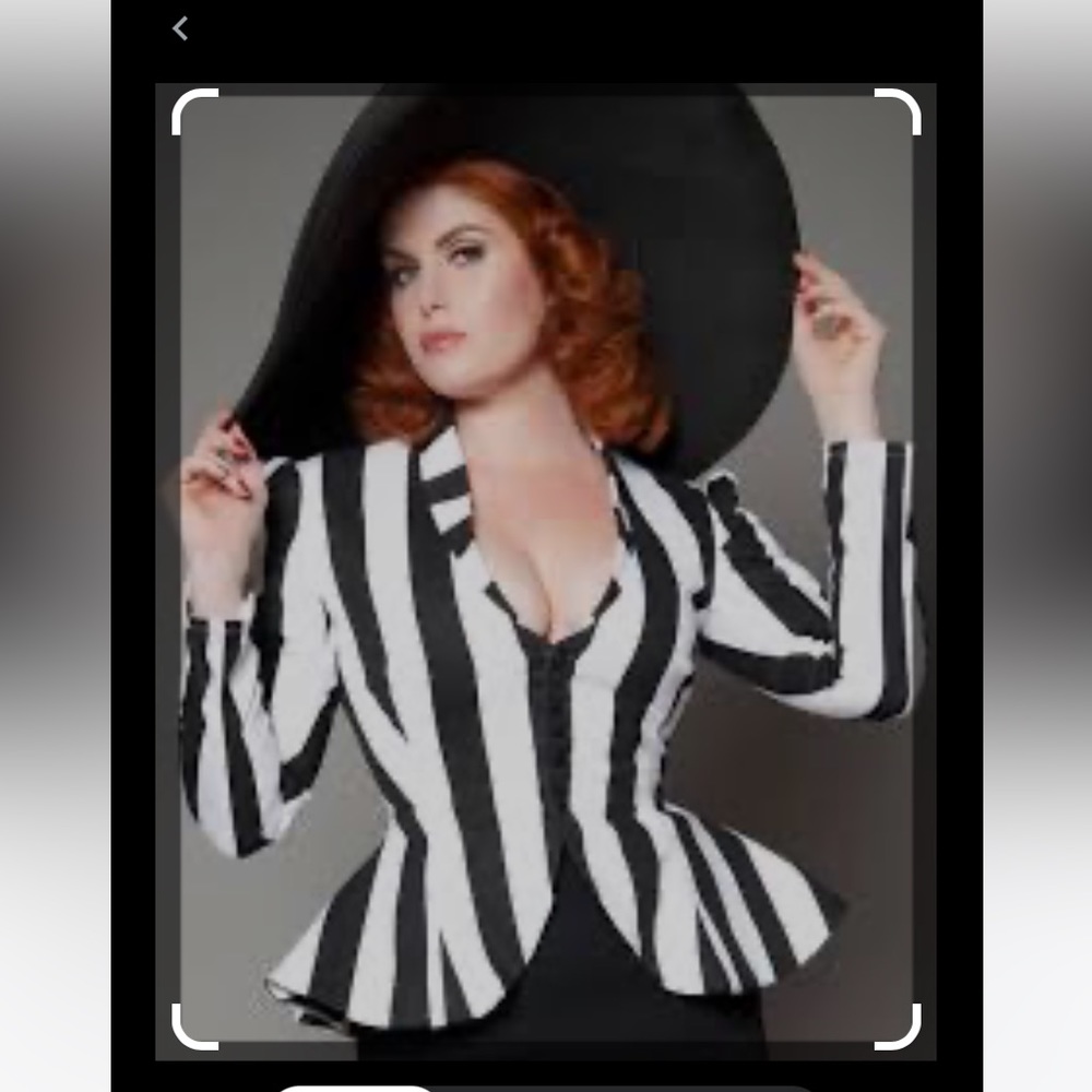 NWT Morgana jacket.  Actual jacket is BLACK w/ white stripes..